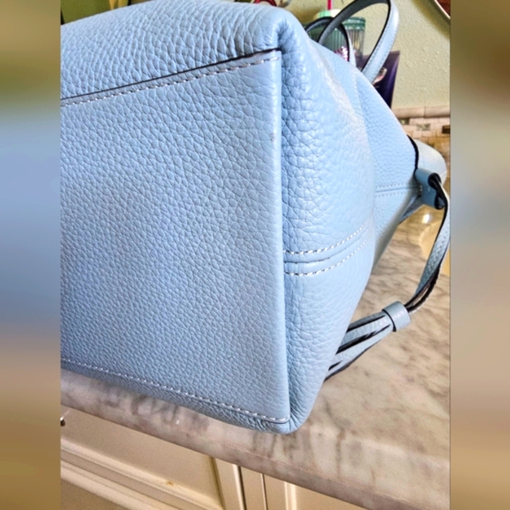 Coach Andy Tote in Pebble Leather Horse and Carriage in Blue - Picture 10 of 16